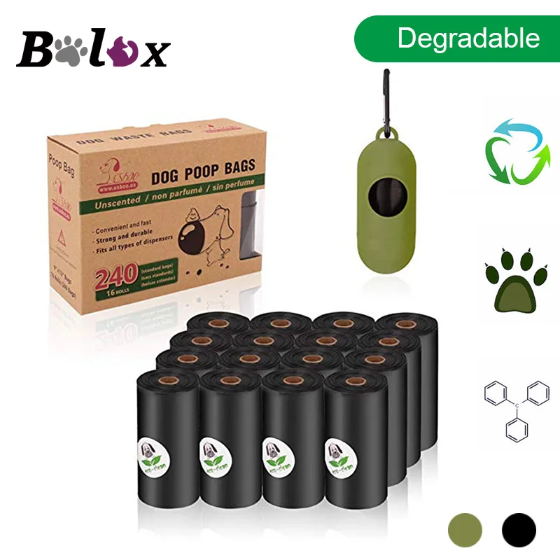 BOLUX Biodegradable Dog Poop Bags Eco Friendly font b Pet b font Waste Bags Dispenser Outdoor