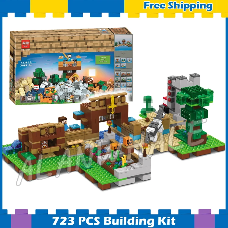 

723pcs My World The Crafting Box 2.0 House Mine Desert 10733 Model Building Blocks Toys Bricks Compatible with Lego Minecrafted