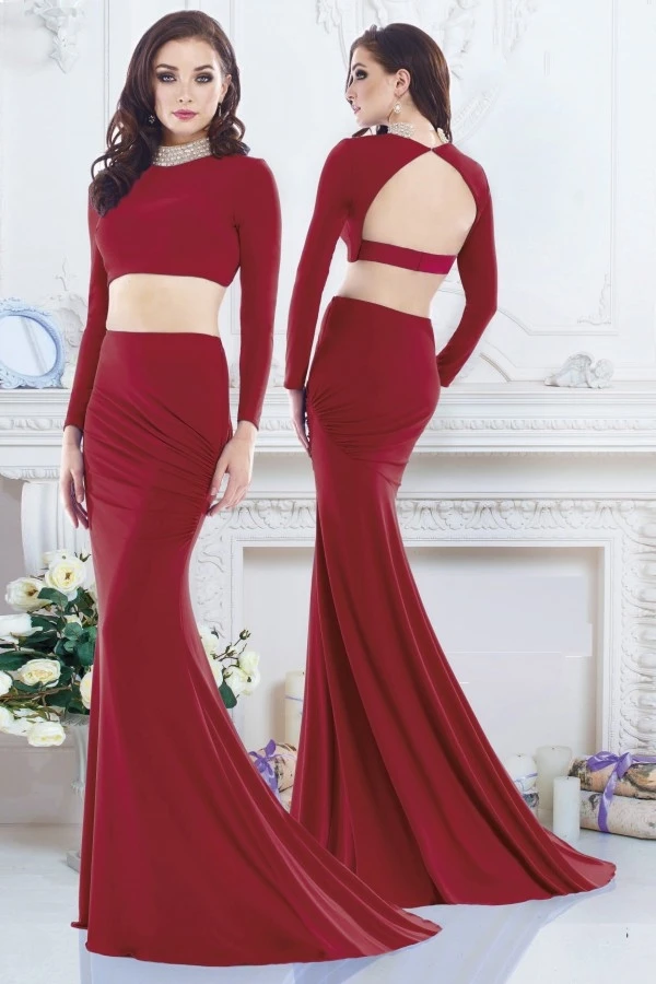 emerald long sleeve gown