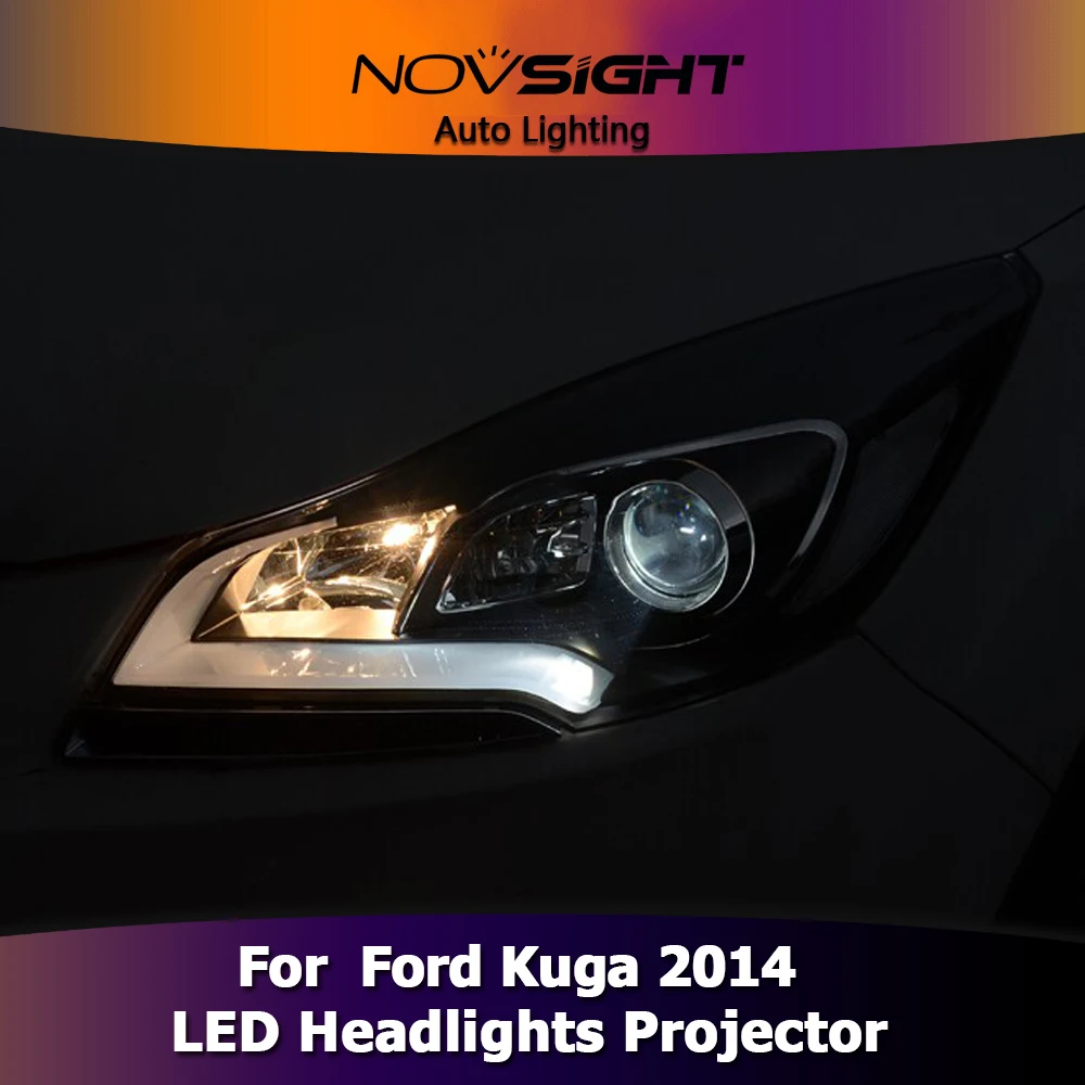 NOVSIGHT для Ford Kuga DRL светодио дный фары Дневные ходовые огни проектор ксеноновые линзы Противотуманные фары DRL фары в сборе