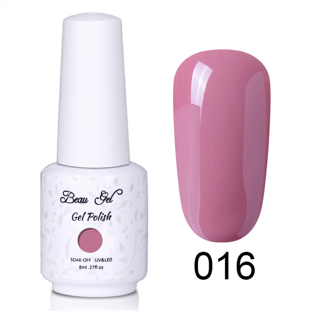 Beau Gel 8ml Nude Color UV Gel Nail Polish Soak Off Vernis Semi Permanent Hybrid Varnish Gellak Enamel Lacquer Jelly Gel Polish - Цвет: NU016