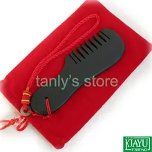 Al por mayor y Al Por Menor Negro Bian Stone Massage Guasha comb/Natural bian-piedra cuidado de la salud (130x40mm)