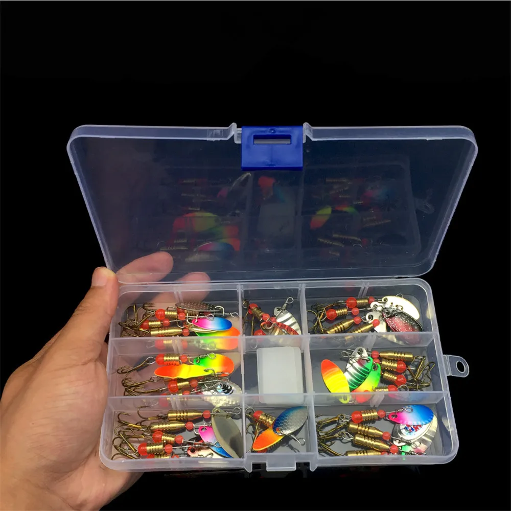 

10pcs and 30pcs fishbait Composite metal Drop-shaped rotating sequins vib fishing bait set Lures sequin fishing gear accessories