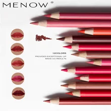 MENOW Brand 12pcs Long Lasting Pigment Sexy Red Nude Velvet Matte Lip Liner Pencil Set Waterproof Make Up Super Matte Lip Set