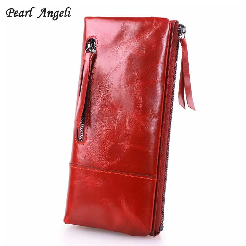 Длинный женский кошелек с отделением для карт Pearl Angeli из натуральной кожи
