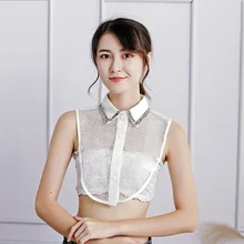 Женская осенне-зимняя отстегивающаяся рубашка поло кружевной воротник-Имитация цветка ложная Блузка Топы Шейная одежда аксессуары