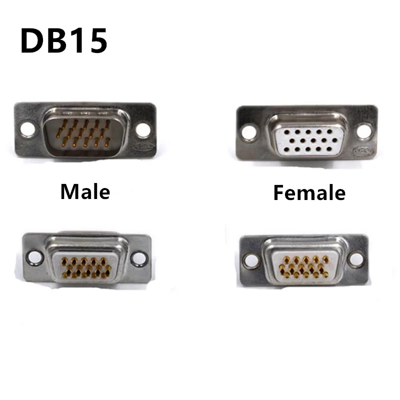 DB15 15 Pin Double Row Mounting Hole Male D-sub Connector 10 Pcs by KPSheng 