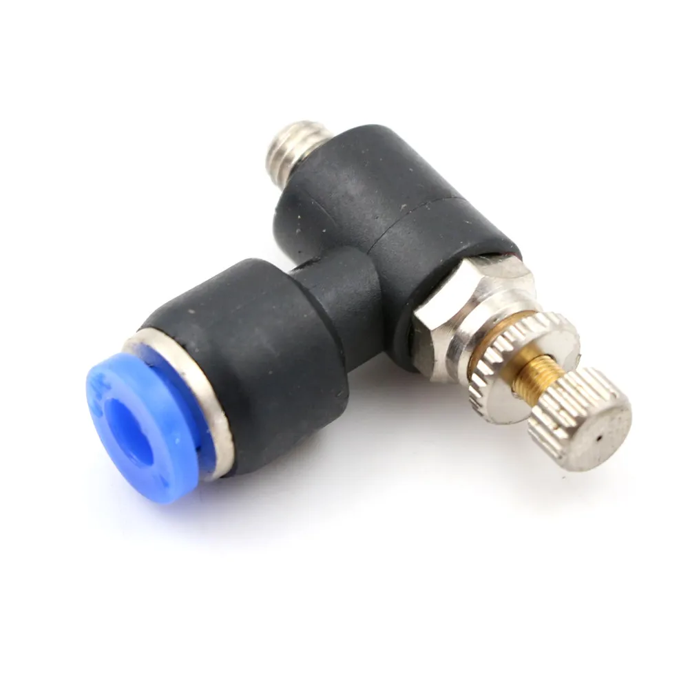 

1Pc Air Flow Speed Control Valve Tube Water Hose Pneumatic Push In Fitting SL4-M5