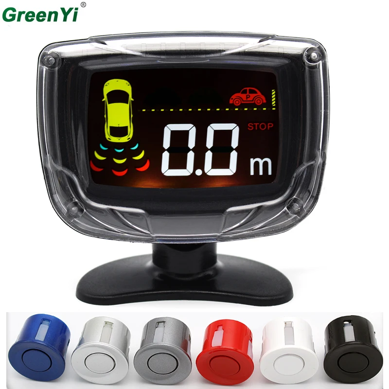 

4 Sensors 22mm LCD Backlight Display Car Parking Sensor Reverse Backup Radar Ultrasonic Detector Parktronic 6 Colors