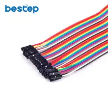 80 шт. = 2 ряда = 1 лот цветной Dupont кабель 20 см 2,54 мм 1pin 1 p-1 p Женский к мужской Перемычка провода для макетной платы