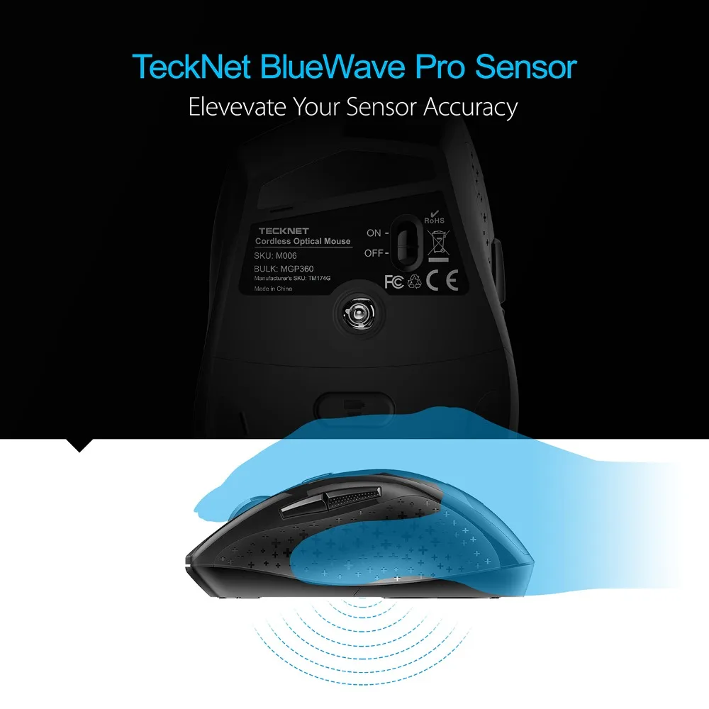 TeckNet Alpha Ergonomic 2.4G Wireless Optical Mobile Mouse with USB Nano Receiver for Laptop PC Computer 6 Buttons TeckNet Alpha Ergonomic 2.4G Wireless Optical Mobile Mouse with USB Nano Receiver for Laptop PC Computer 6 Buttons