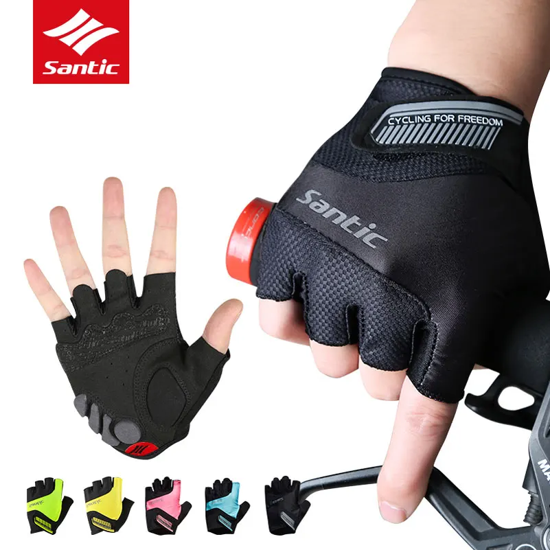 Santic мужские велосипедные перчатки с половинным пальцем женские моющиеся MTB дорожные дышащие велосипедные перчатки Нескользящие велосипедные перчатки Guantes Ciclismo