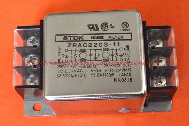 

Free shipping New EMI anti interference Power filter ZRAC2203-11