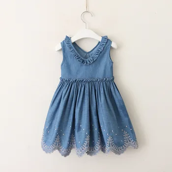 

Girl Denim Dress Sleeveless Casual Clothes Kid Girl Dresses Baby Girls Clothing