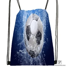 Пользовательский футбольный мяч Вода и огонь походная сумка на шнурке милый рюкзак дети ранец(черная спина) 31x40 см#180531-01-46