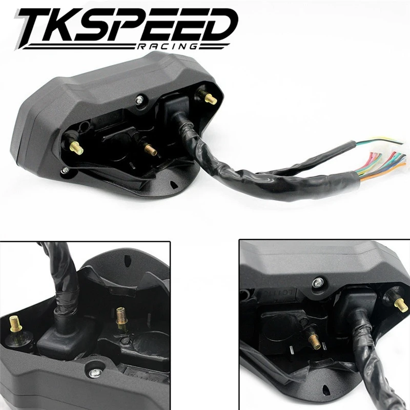Tanie Uniwersalny motocykl LCD prędkościomierz cyfrowy przebieg podświetlenie motocykl dla 2,4 cylindrów 1300r min maksymalny display199km