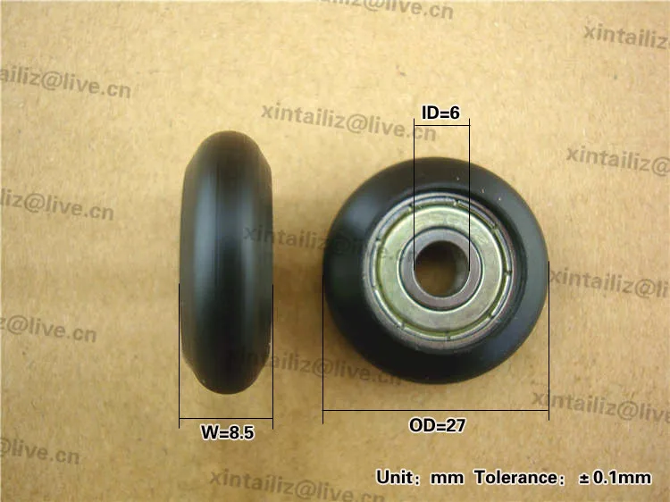 [R0627-8.5] низкий уровень шума 626zz роликовый шкив подшипника наружный диаметр двери 27 мм minsize тип подшипника нейлоновый колесный ролик