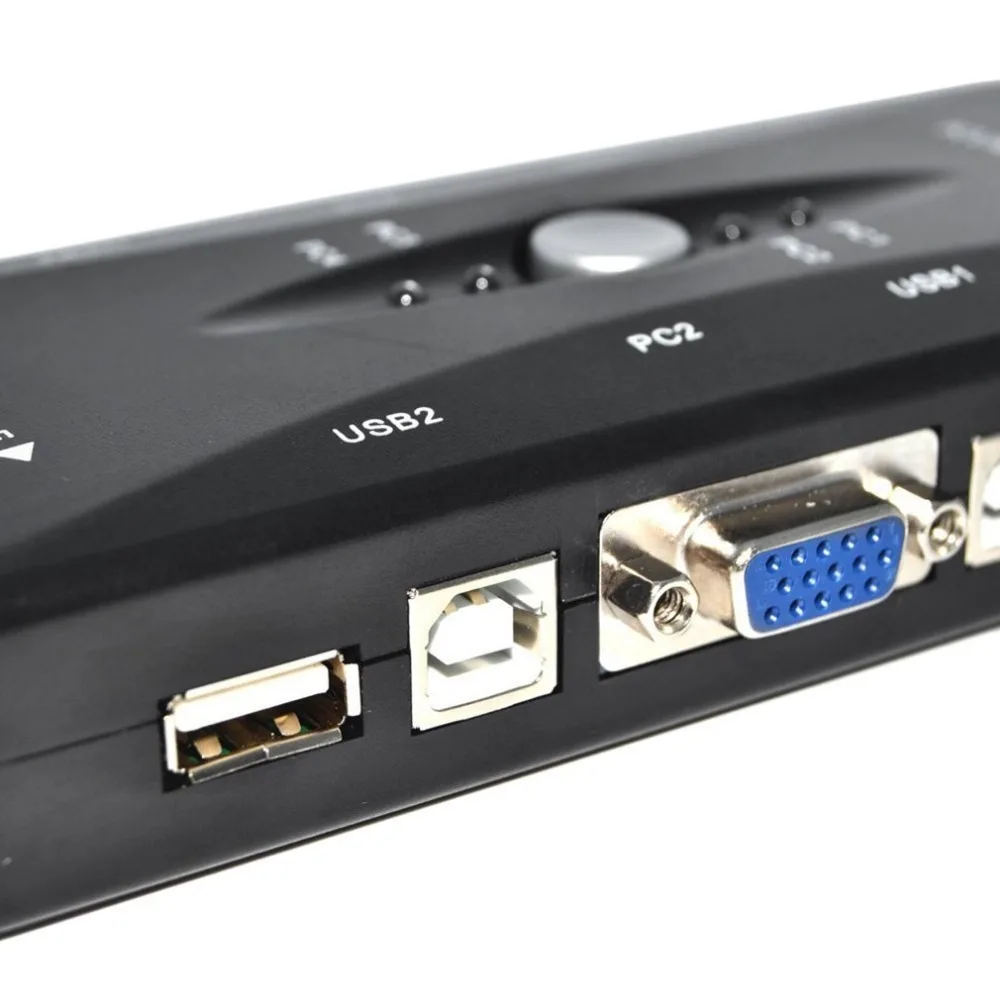 4-портовый концентратор USB 2,0 KVM VGA/переключатель SVGA Box адаптер подключается к принтеру Интеллектуальная клавиатура мышь 4 компьютера