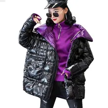 Зимняя куртка, Женская яркая короткая пуховая парка, базовое пальто, новая Студенческая уличная одежда, теплый пуховик, пальто, хлопковая верхняя одежда 76
