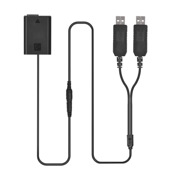 

Andoer Dual USB Power Kit AC Adapter Replacement NP-FW50 DC Coupler Dummy Battery Fully Decoded for Sony series Camera