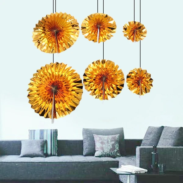 

6 pcs / set Paper Fan Flower European Style Party Decoration Special Baptism for Wedding Home Decoration & Garden Decoratio
