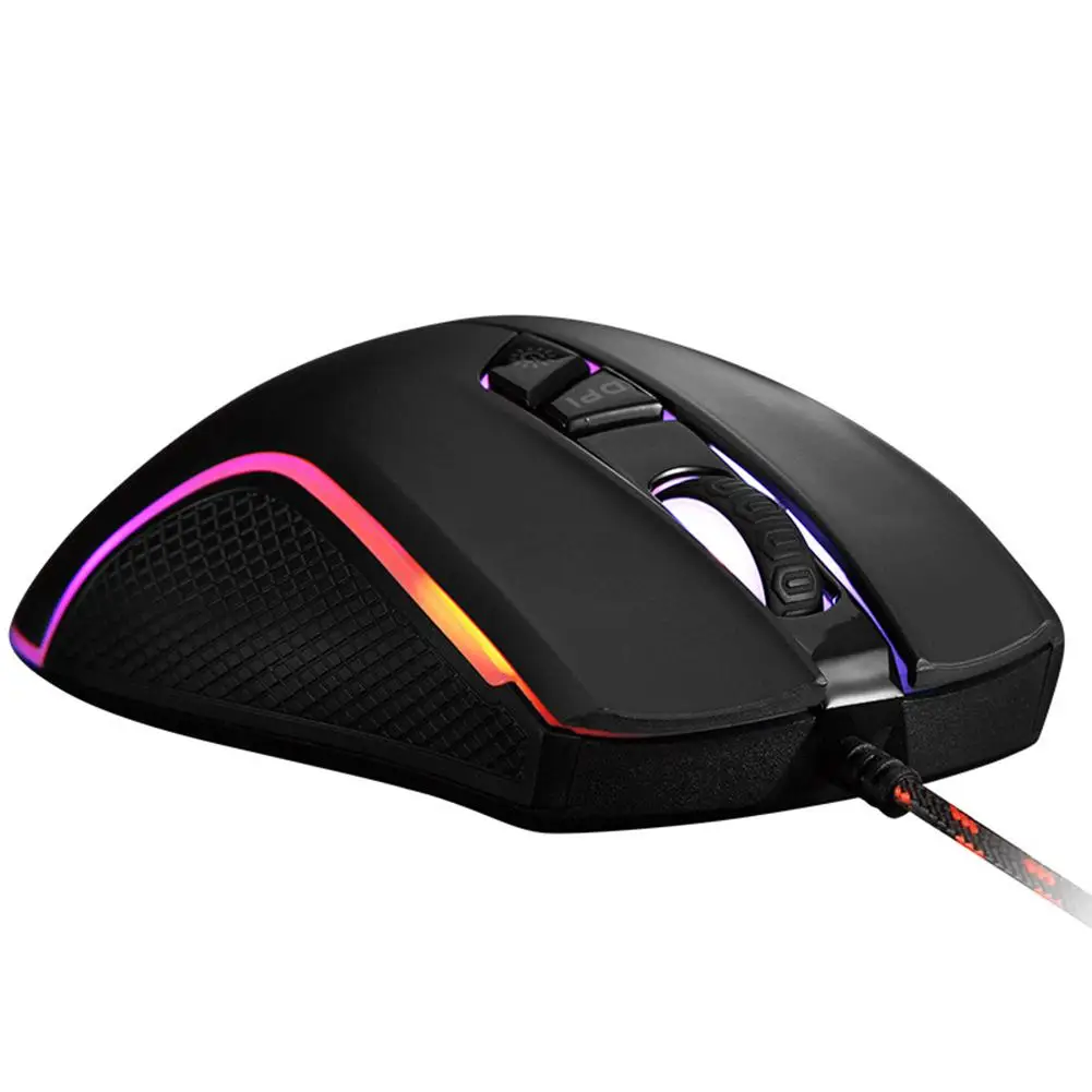 RGB Colorful Light Ergonomic 4000DPI 7 Keys USB Wired Mouse for Laptop Computer 2019HOT