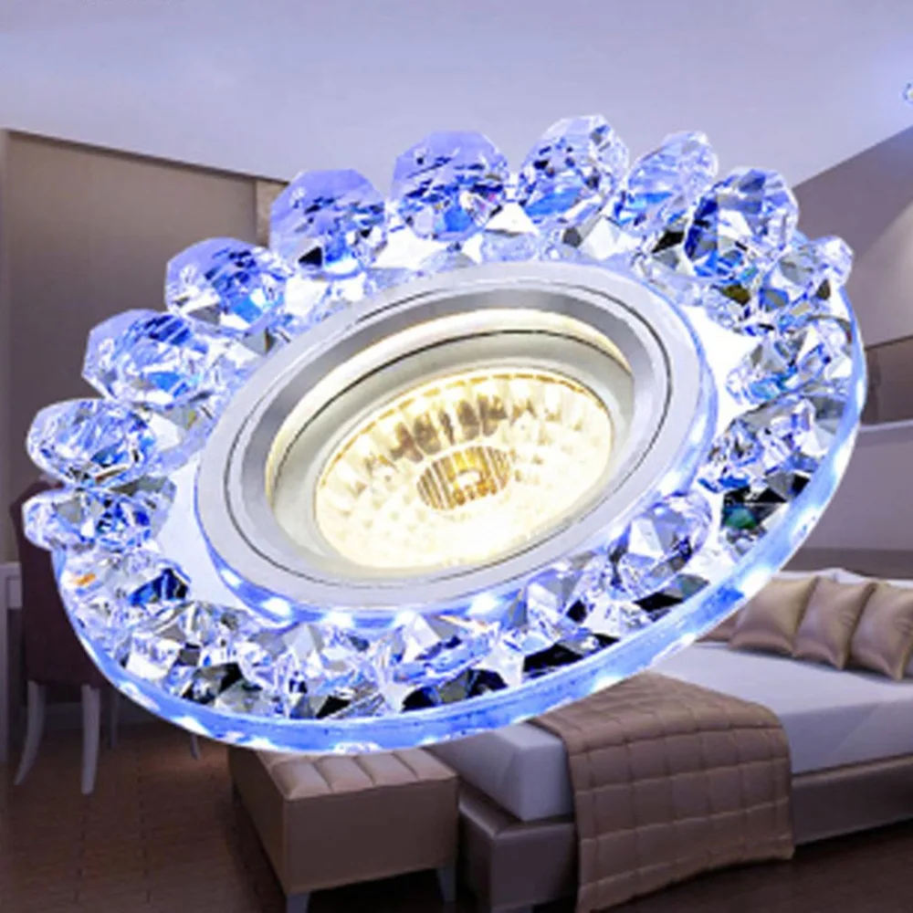 ICOCO современный COB светодиодный потолочный светильник внутренний теплый белый + односторонний Синий Круглый Простой декоративный домашний