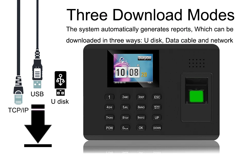 Биометрическая система посещаемости времени считыватель отпечатков пальцев TCP/IP USB часы рекордер сотрудников устройство отпечатков