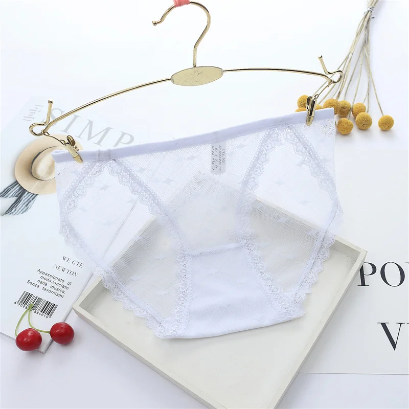 Ultra-thin Seamless Briefs Transparent Mesh Women Underwear Panties Lace Panties Women Ladies' Tempting Sexy Panty Underpants 39 (2)