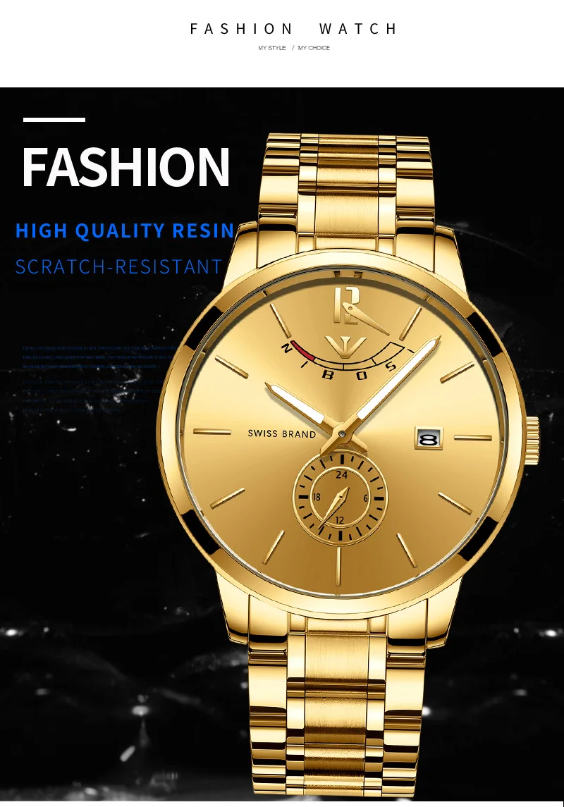 Часы nibosi Для мужчин модные часы 2018 Элитный бренд Водонепроницаемый полный Сталь Аналоговые кварцевые наручные часы синий Reloj Hombre 2018 Relogio