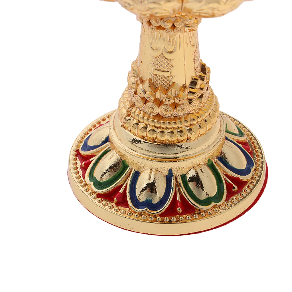 45/76mm Height Buddha Lotus Butter Candle Lamp Holder Base Burner for Home Praying Safe/ Fortune/ Luck