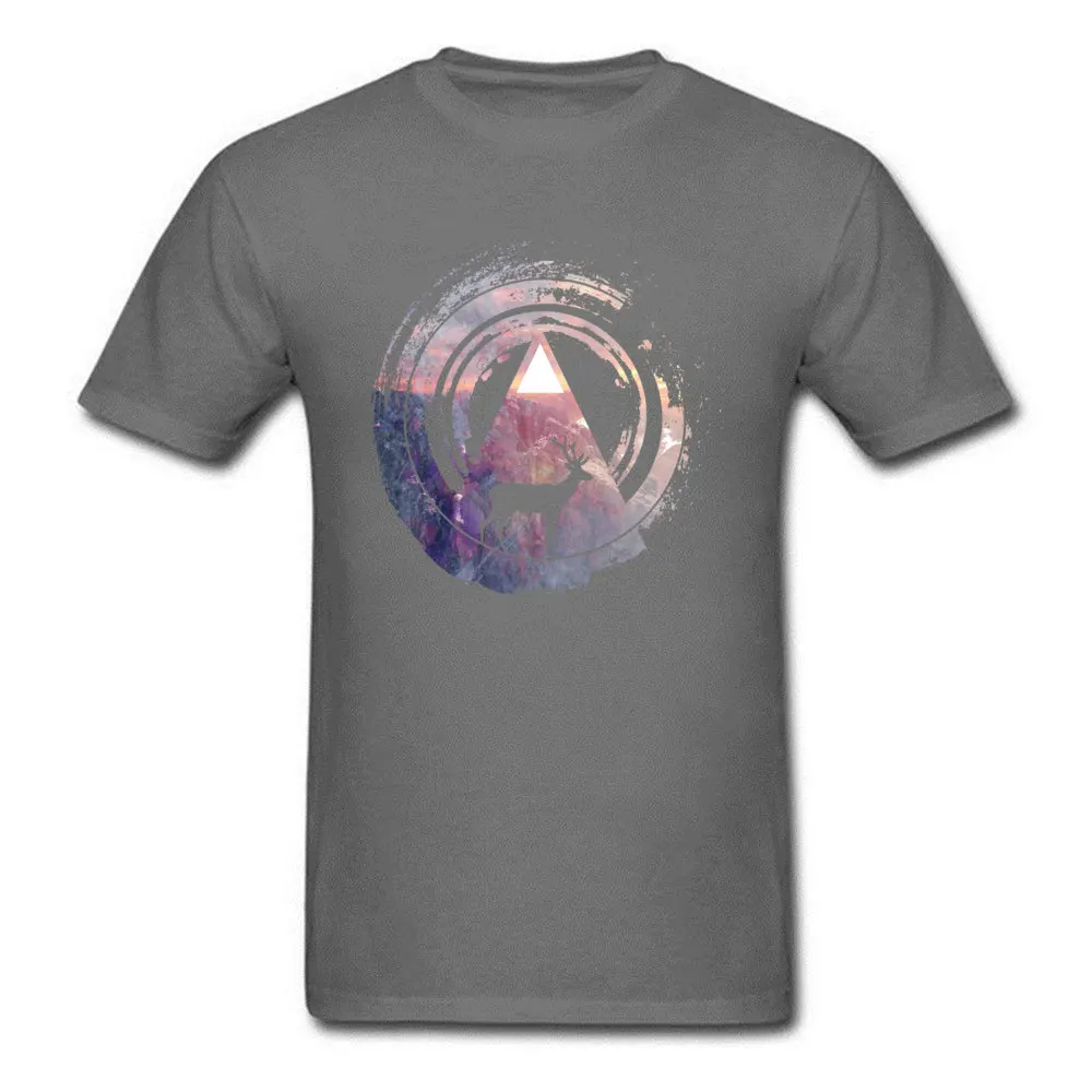 Party Short Sleeve Tops & Tees Father Day Round Neck Cotton Fabric Men T-Shirt deer mountain Party T-shirts Funny deer mountain carbon