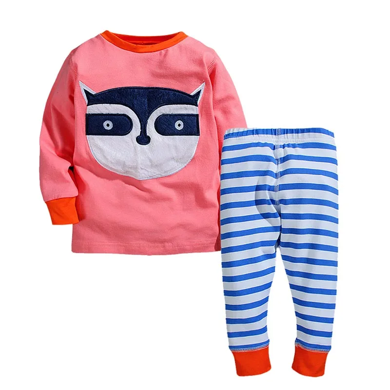 Коллекция осень зима детский пижамный комплект с рисунком из мультфильма хлопковый пижамный комплект для девочек детская одежда детские комплекты одежды для сна для детей 2-7 лет - Цвет: 80028