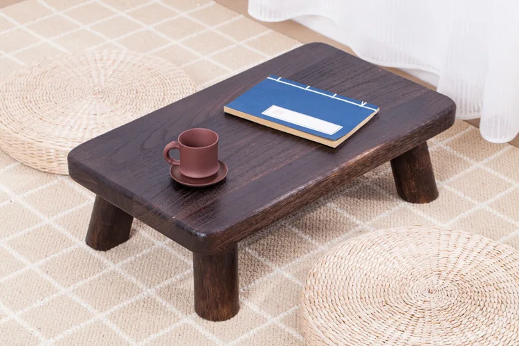Japanese Antique Tea Table Rectangle 60*35cm Paulownia Wood Traditional Asian Furniture Living Room Low Dinner Floor Table