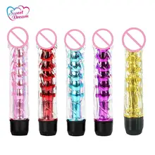 New Waterproof Clit Vibrator Realistic Dildo Gyrating Penis Vibrators Safe Jelly Sex Toys for Woman Adult Sex Products DW-008
