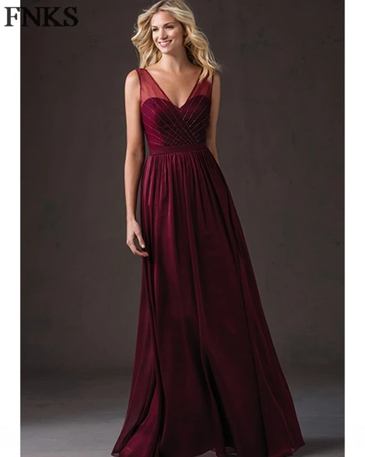 vestido de madrinha de casamento vinho