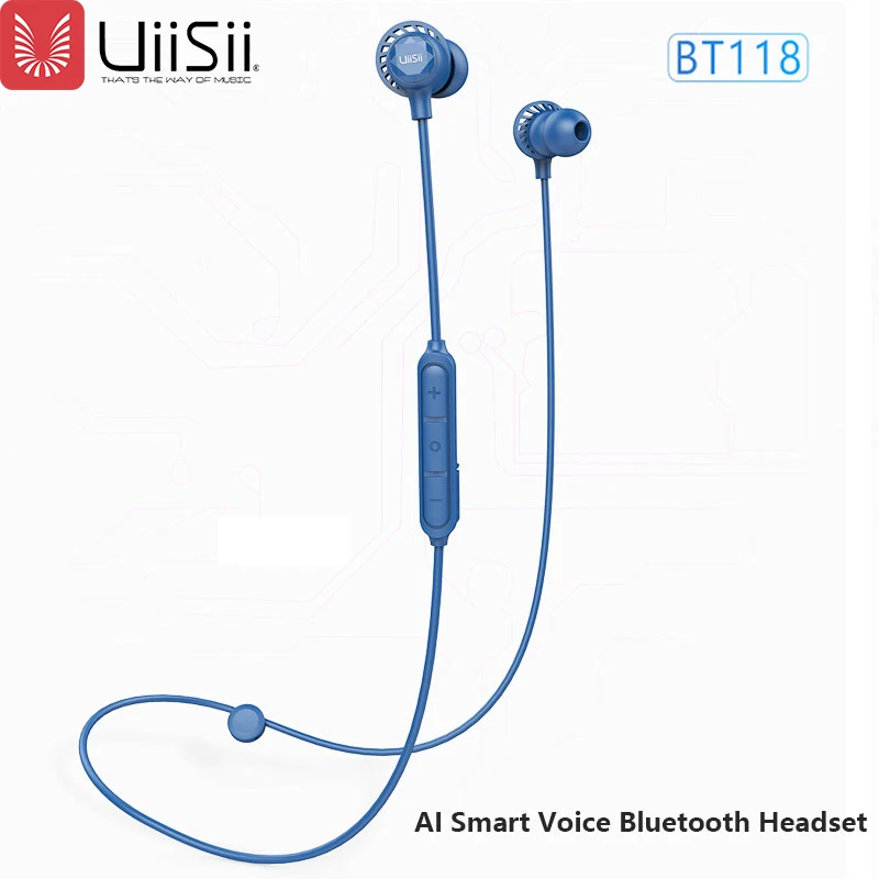 Uiisii BT-118 ai smart Bluetooth 5 0 гарнитура для мужчин и женщин Магнитная Шея Висячие Наушники