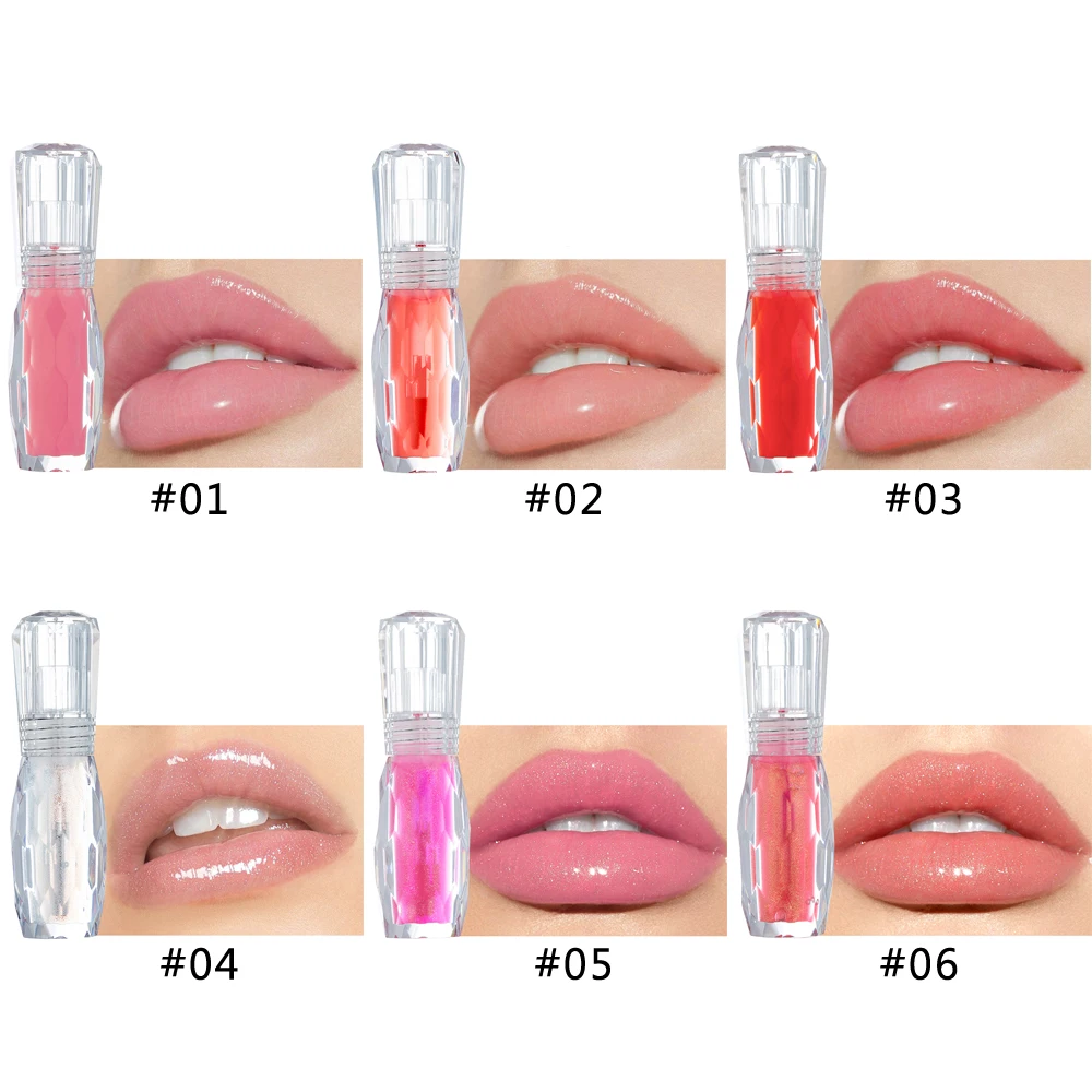

6 Colors Crystal Jelly Lip Gloss Makeup Candy Color Lip Gloss Waterproof Long Lasting Glitter Moisturizing Liquid Lipstick TSLM1