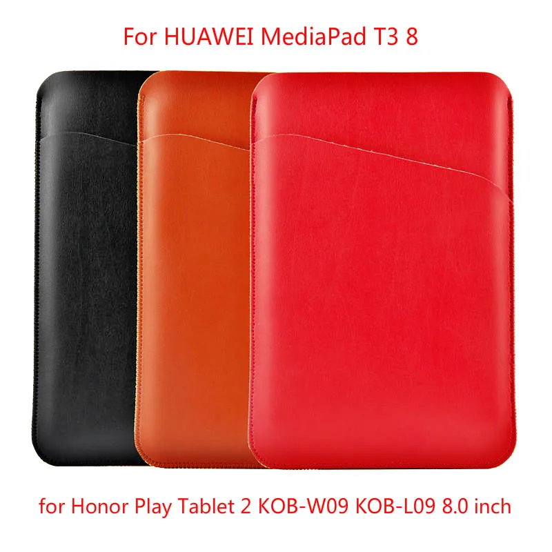 Sleeve Case For Huawei Mediapad T3 8 PU Protector Pouch Bag Cover For For Huawei Honor Play Tablet 2 KOB-W09 KOB-L09 8 Inch+Gift