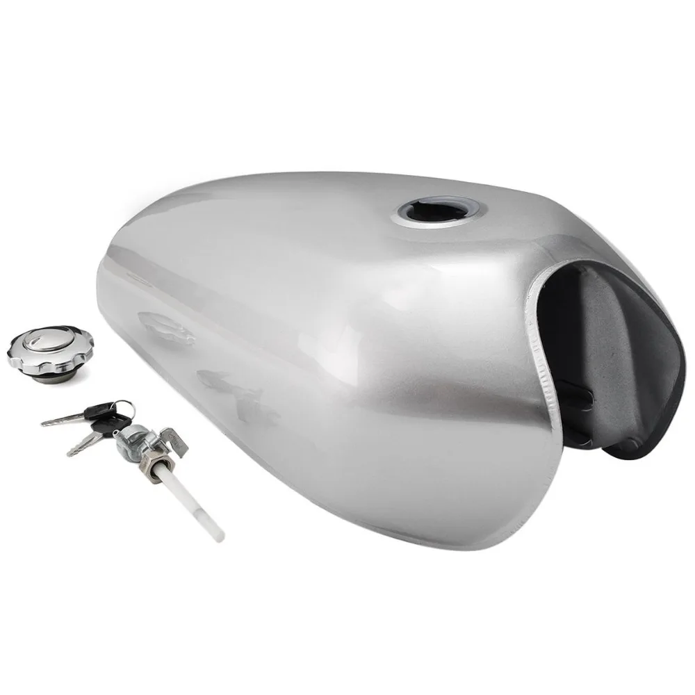 Universal Motorcycle Fuel Gas Tank 9L 2.4Gal Oil Box with Iron Cap Cafe