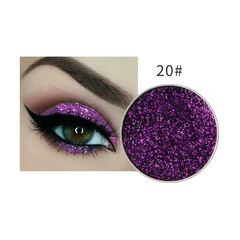 NICEFACE 1Pc Single Color Long-lasting Diamond Eyes Shadow Eye Glitter Shimmer Makeup Powder Monochrome Glitters 24colors TSLM1 - Цвет: 20