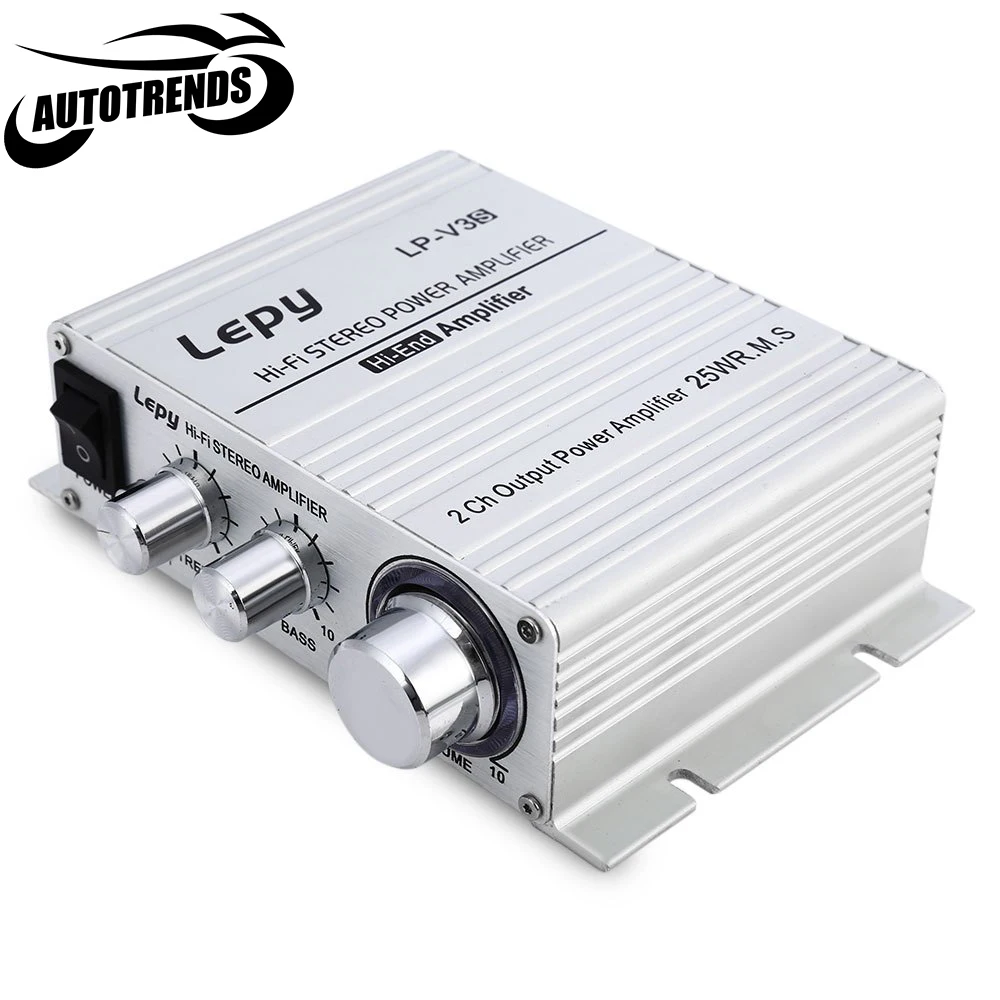 Lepy LP V3 12 В мини Hi Fi стерео цифровой усилитель мощности MP3 автомобильный аудио
