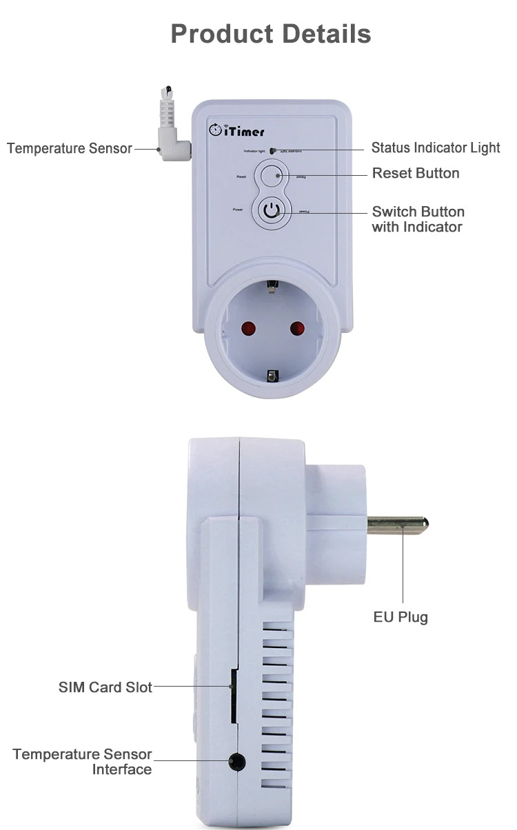 ЕС штекер GSM умная розетка Английский Русский SMS Пульт дистанционного управления Переключатель Регулятор температуры с датчиком