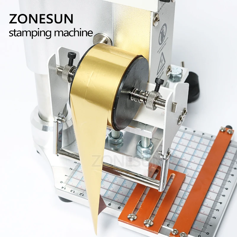 ZONESUN машина для тиснения горячей фольгой ручная Бронзирующая машина для дерева, кожи, ПВХ карты, бумаги, нагревательный штамп, инструмент