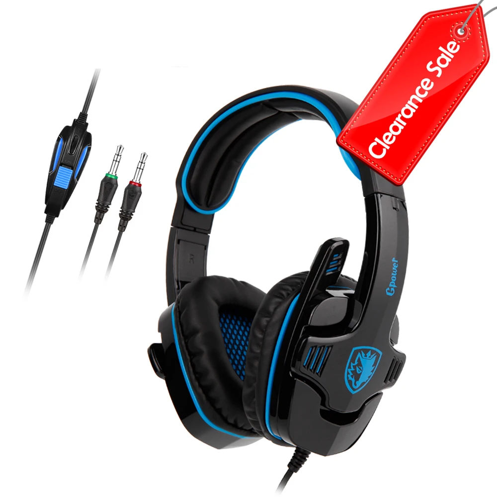 

SADES GPOWER Gaming Headset 3.5mm Gamer Headphones Stereo Sound For PC blue