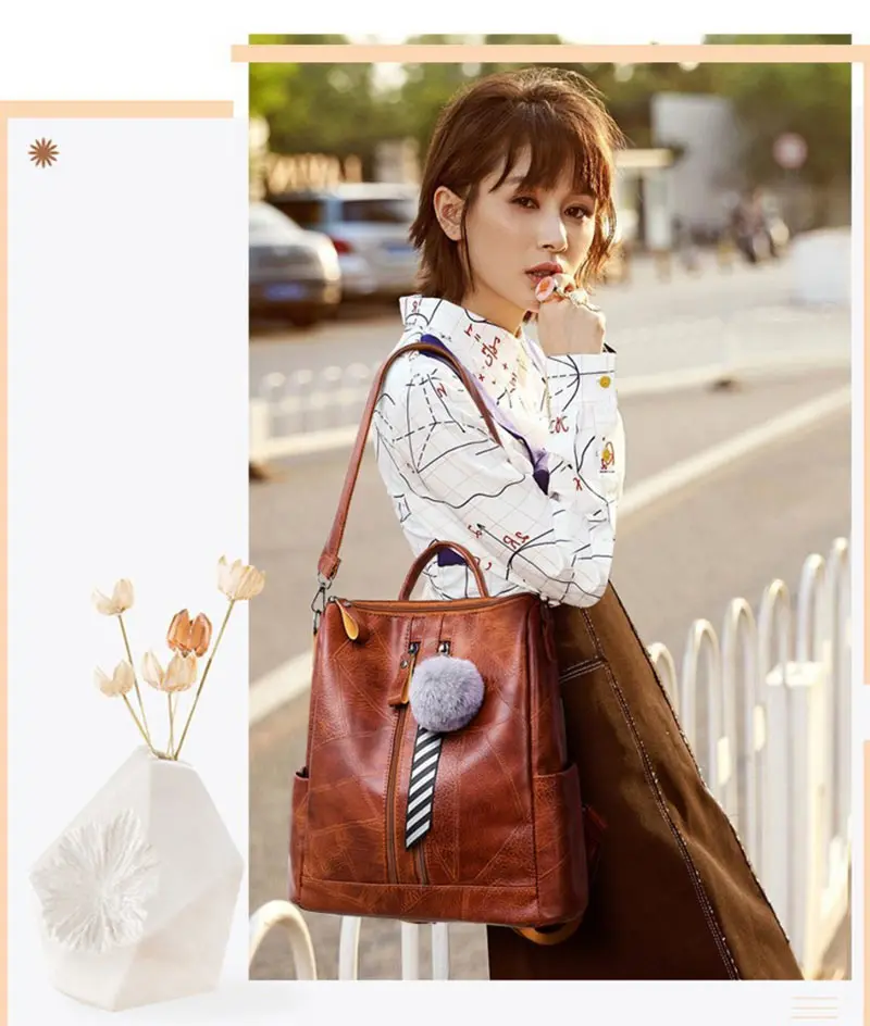 vintage backpack female brand leather women's back (16)