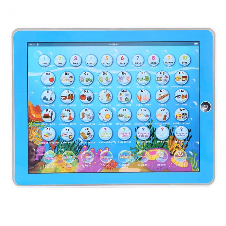 

Mini English Spanish Child Touch Ipad Learning Education Machine/Kids Baby Toys/Educational Gift /Language Study Table