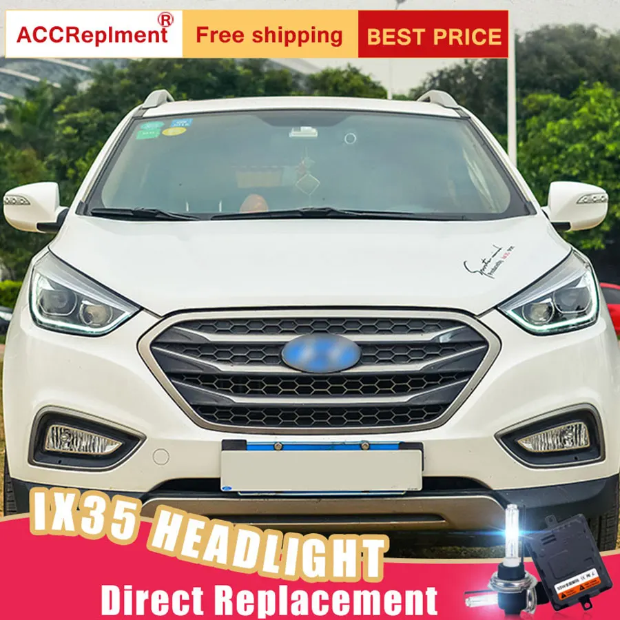 2 шт. светодиодный фары для hyundai ix35 2013- светодиодный автомобильный фонарь ангельские глазки ксенон HID комплект Противотуманные фары светодиодный дневные ходовые огни