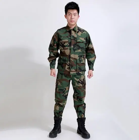 BDU Military тактический армейский комплект одежды, тактический Камуфляжный Пейнтбол униформа, боевое пальто и брюки - Цвет: Jungle Camo