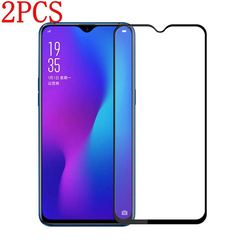 Закаленное стекло с полным покрытием для OPPO K1 2 шт. защитная пленка экрана